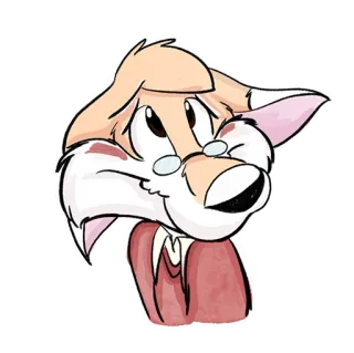 🕊️ Cartoon, Anthropomorph, Fuchs, Brille, Charakter, Porträt telegram sticker