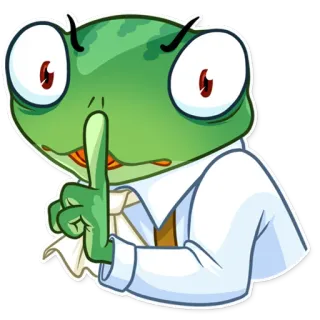 🤫 กบ, ชู่ว์, ความลับ, ความเงียบ, การ์ตูน telegram sticker