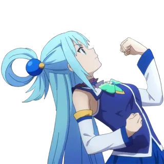 💪 Aqua Konosuba Anime, Waifu, Carino, Sticker Anime, Aqua, Konosuba telegram sticker