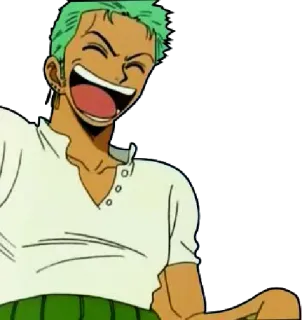 😂 Zoro One Piece anime, one piece, smiling, roronoa zoro, zoro telegram sticker