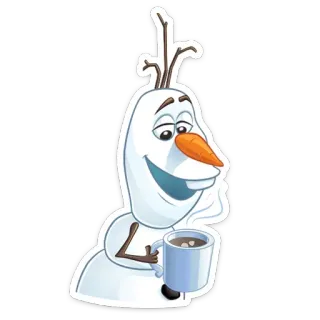☕️ Olaf Frozen olaf, frozen, disney, muñeco de nieve, dibujos animados, personaje whatsapp sticker