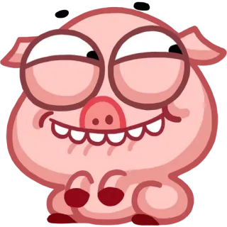 😬 Kartun, Babi, Binatang, Lucu, Merah Muda telegram sticker