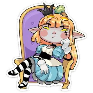 🤔 sticker, cartoon, elfe, fantasy, figur, königin telegram sticker