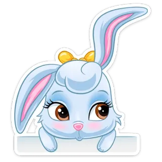 😔 coelho, fofo, animal, desenho animado, bonitinho telegram sticker