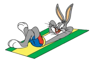 😃 Bugs Bunny Dibujos animados, Conejo, Playa, Tomar el sol, Verano telegram sticker