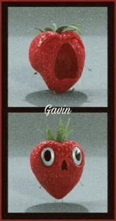 🌸 Gavin truskawka, owoc, słodkie, animowane, jedzenie whatsapp sticker