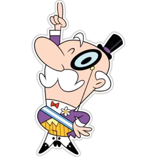 👆 Mayor The Powerpuff Girls The Powerpuff Girls, Mayor, Cartoon, Character, Top hat, Monocle, Townsville telegram sticker
