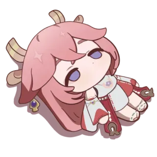 😐 Yae Miko Genshin Impact anime, genshin impact, yae miko, cute, chibi telegram sticker