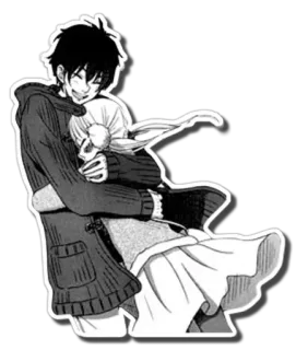 ❤️ anime, couple, hug, manga, cartoon telegram sticker