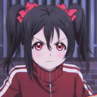 😠 Yazawa Nico Love Live! Anime, Garota, Brava, Fofa, Yazawa Nico, Love Live!, Desenho animado telegram sticker
