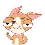 ☝️ Hund, Tier, Cartoon, niedlich, Geste, Schleife, Halsband whatsapp sticker