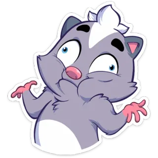 🤷‍♂️ Cartoon, Stinktier, Süß, Lustig, Sticker, Tier telegram sticker
