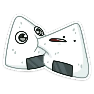 😗 Sushi, Onigiri, Palla di riso, Kawaii, Cibo, Cartone animato telegram sticker