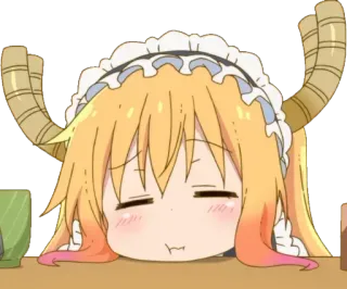 😴 Tohru Miss Kobayashi's Dragon Maid Anime, Naga, Lucu, Manga, Kawaii, Tohru telegram sticker