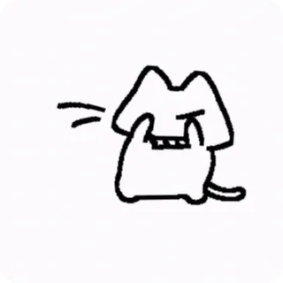 🖕 cat, cartoon, sketch, animal, outline, cute, minimalist telegram sticker