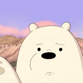 ✨ Ice Bear We Bare Bears oso, dibujo animado, triste, lindo, llorando telegram sticker