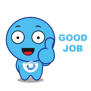 👍 GOOD JOB Cartone animato, Pollice in su, Ben fatto, Incoraggiamento, Positivo, Successo telegram sticker