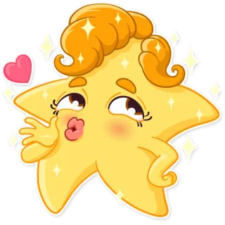 ⭐ stern, cartoon, süß, kuss, funkeln, herz, emoji, kawaii telegram sticker