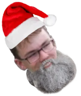🎅 คริสต์มาส, ซานต้า, หมวก, เครา, รื่นเริง, ภาพเหมือน, ผู้ชาย telegram sticker