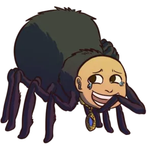 😂 araña, aterrador, monstruo, cara, dibujos animados, ilustración whatsapp sticker