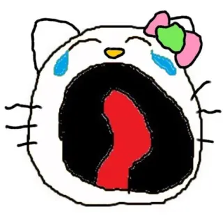 😭 Hello Kitty hello kitty, piangere, triste, cartone animato, piangendo telegram sticker