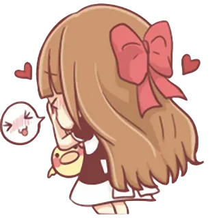 ☺️ Anime, Kawaii, Niedlich, Chibi, Herz, Illustration telegram sticker