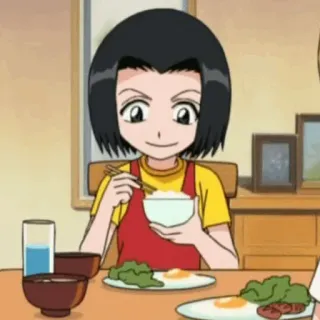 🍁 Anime, Mangiare, Riso, Cucina, Cartone animato, Pasto telegram sticker