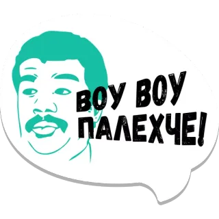😦 ВОУ ВОУ ПАЛЕХЧЕ! meme, funny, phrase, expression telegram sticker