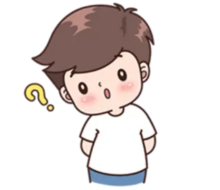 😯 question, garçon, dessin animé, confus, surprise, perplexe telegram sticker
