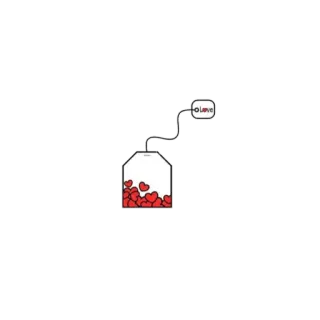 ❤️ Love amor, té, corazones, bolsa de té whatsapp sticker