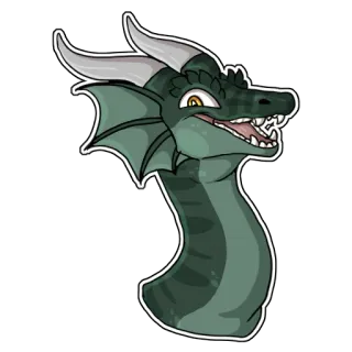 🥦 dragão, fantasia, monstro, réptil, criatura mítica telegram sticker