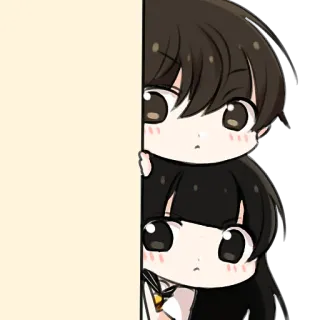 😶 Anime, Kawaii, Słodkie, Zaglądanie, Kreskówka whatsapp sticker