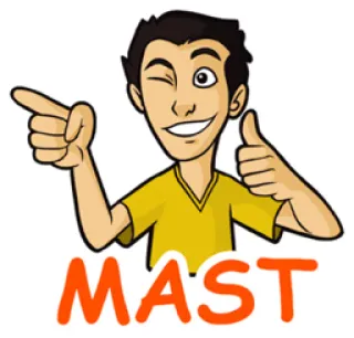 👍 MAST cartone animato, uomo, occhiolino, pollice in su, adesivo whatsapp sticker