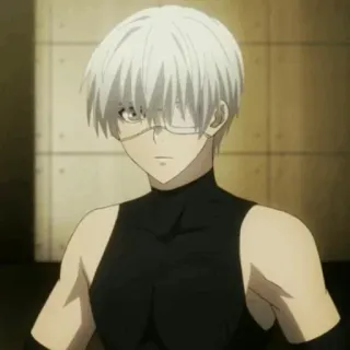🔥 Haise Sasaki Tokyo Ghoul 애니, 만화, 도쿄 구울, 사사키 하이세, 캐릭터, 흰머리, 애니 캐릭터 telegram sticker