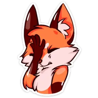 🤦 лиса, рукалицо, животное, мультфильм, выражение, смущен, разочарован telegram sticker