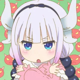 ☁️ Kanna Kamui Miss Kobayashi's Dragon Maid Anime, Drago, Carino, Kanna, Chibi, Fanart telegram sticker