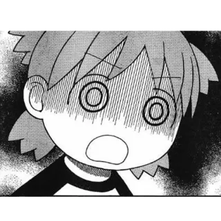 🍀 anime, mangá, chocado, assustado, expressão, preto e branco whatsapp sticker