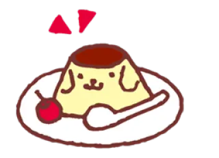 🍮 Pompompurin kawaii, pudding, dog, cute, dessert telegram sticker