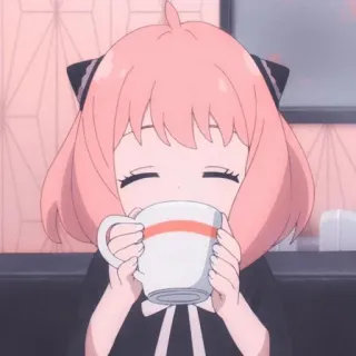 😊 Anya Forger Spy x Family anime, imut, cewek, minum, Spy x Family, Anya Forger telegram sticker