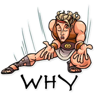 😲 WHY sticker, expression, question, man, worried, pose, funny telegram sticker
