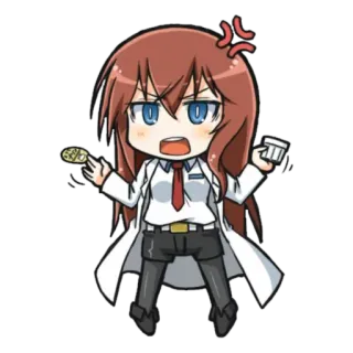 💢 anime, scientist, lab coat, angry, chibi, irritated telegram sticker
