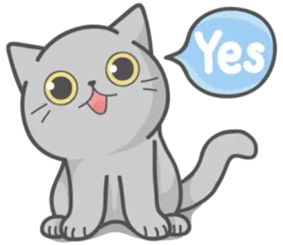 🥺 Yes gato, sim, concordância, fofo, animal, gatinho, afirmativo telegram sticker