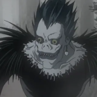 😐 Ryuk Death Note Anime, Manga, Death Note, Ryuk, Shinigami, Monstruo telegram sticker