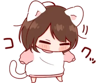 💭 コックリ кот, каваий, милый, японский, аниме telegram sticker