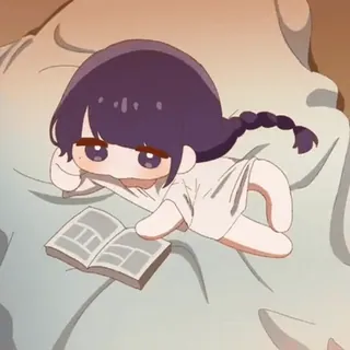 📖 Anime, Cô gái, Đọc sách, Sách, Dễ thương, Chibi, Thư giãn telegram sticker
