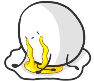 🥚 Ovo, Desenho animado, Triste, Chorando, Comida, Quebrado, Ovo de desenho animado, Gema de ovo telegram sticker
