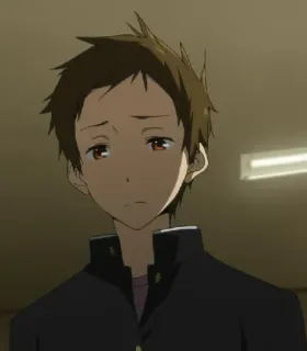 🍂 Anime, Ragazzo, Triste, Studente, Adolescente telegram sticker