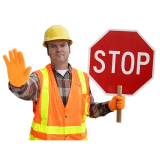 🤚 STOP stop sign, construction, safety, warning, traffic telegram sticker