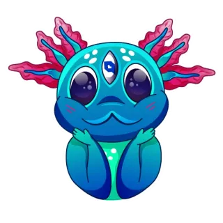 🙂 อาโฮโลเติล, น่ารัก, สัตว์ประหลาด, การ์ตูน, สัตว์, มนุษย์ต่างดาว, ตาที่สาม telegram sticker
