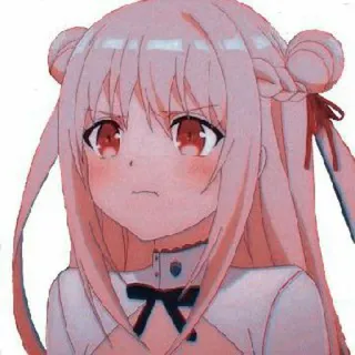 👙 Anime, Fille, Mignon, Manga, Dessin animé, Personnage, Rose whatsapp sticker